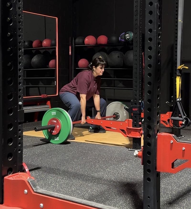 WSF member deadlifting in the private training studio